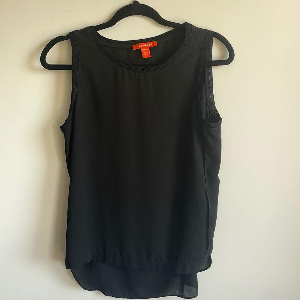 Light airy black tank top blouse